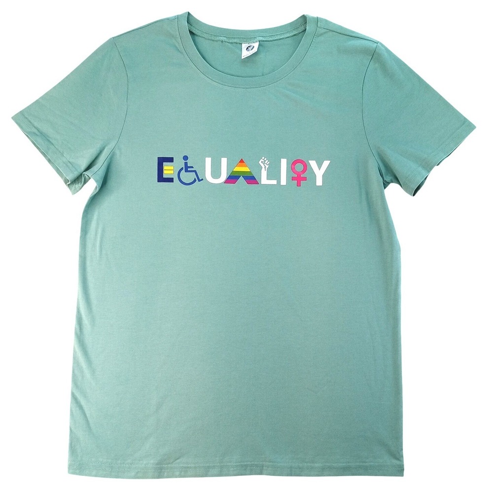 Equality Rainbow Fist Symbol Pride Graphic Tee Shirt Women's Size Small